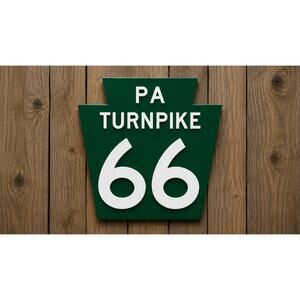 Pennsylvania Turn Pike Route 66 Road Sign Highway Interstate Travel PA Penn